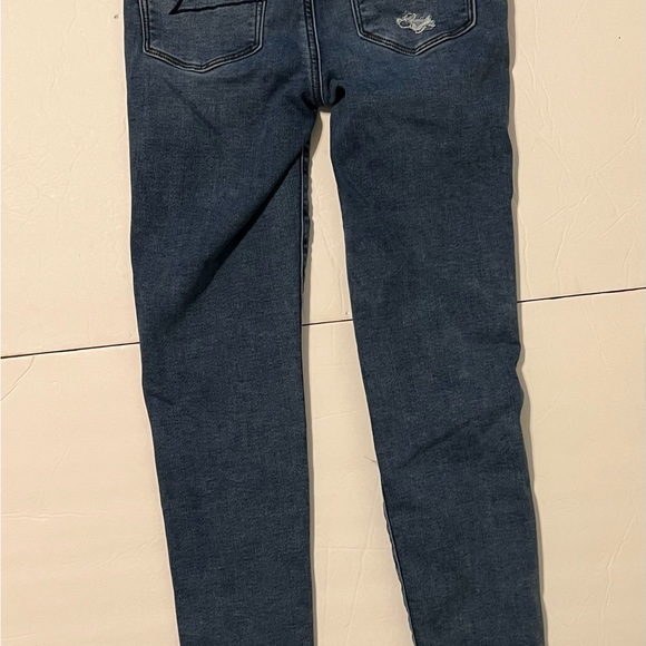 American Eagle Next Level Stretch Distressed Jeans Size 0 Blue Denim Women - Picture 7 of 12